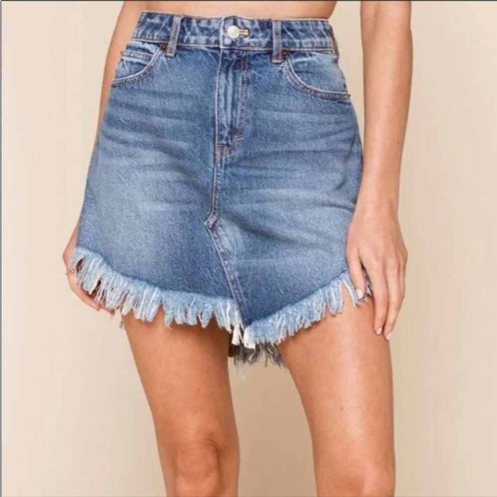 New Free People Bailey Denim Mini Skirt